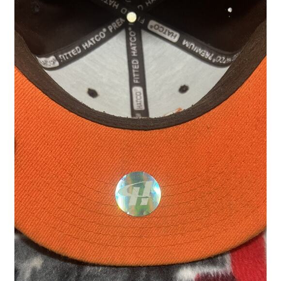 New York City Cap‎ Embroidered Brown Hatco Flat Fitted Size Medium 7 1/4-7 3/8 - Picture 6 of 8